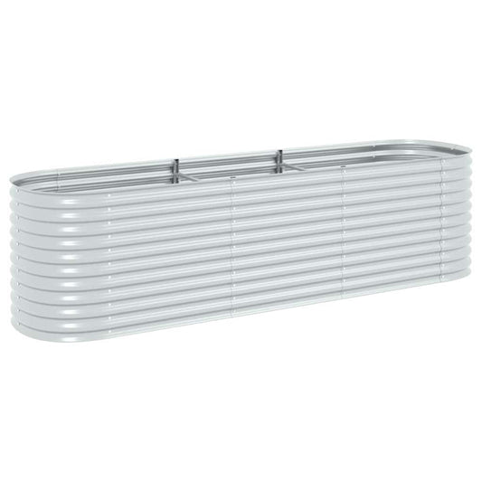 Garden Raised Bed | Silver | Galvanised Steel | 320 x 80 x 81 cm