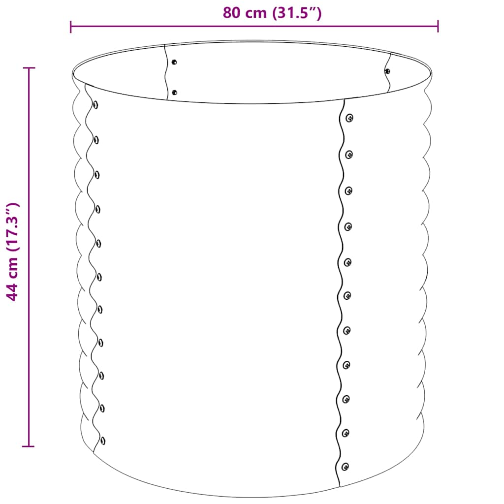 Garden Raised Bed | Silver | Galvanised steel | Medium | Durable