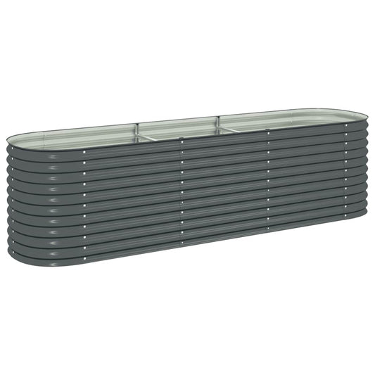 Garden Raised Bed | Grey | Galvanised Steel | 320x80x81 cm