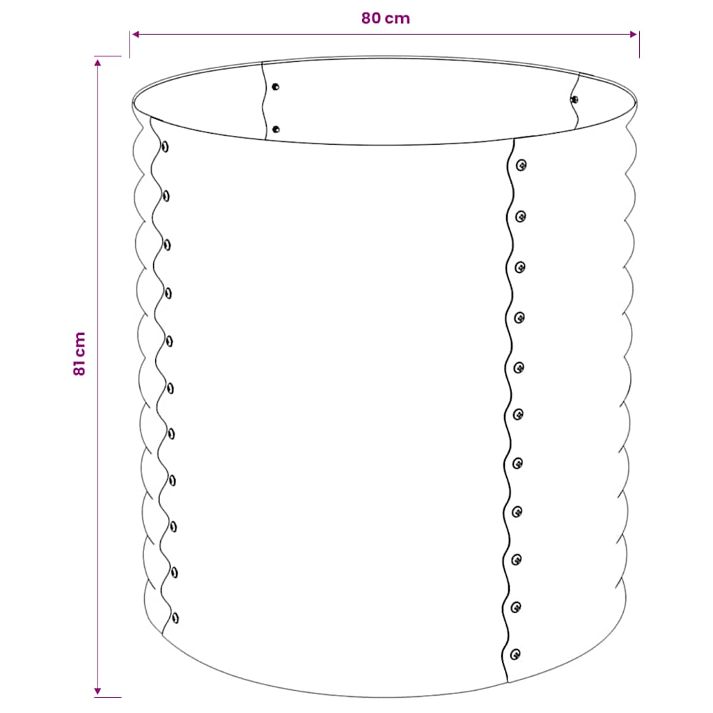 Garden Raised Bed 80x80x81 cm Galvanised Steel Grey
