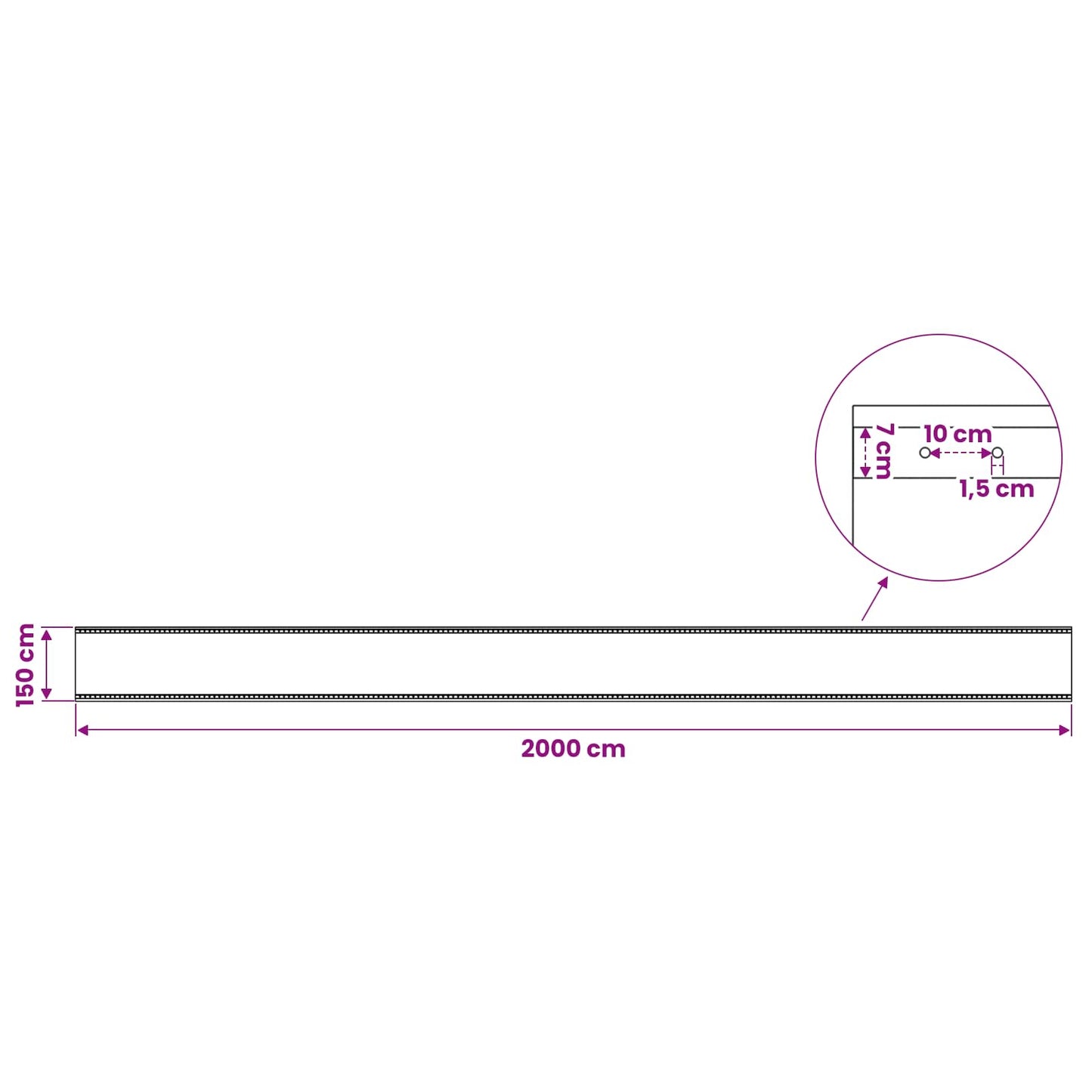 45542 vidaXL Leno Tarpaulin 260 g/m² 1,5x20 m White