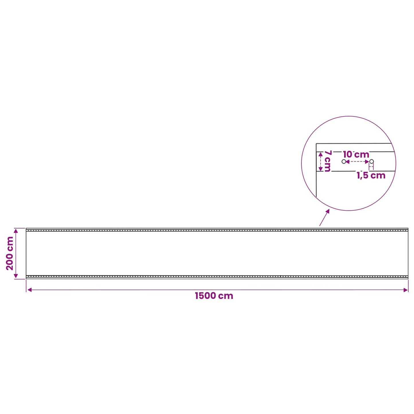 45549 vidaXL Leno Tarpaulin 260 g/m² 2x15 m White