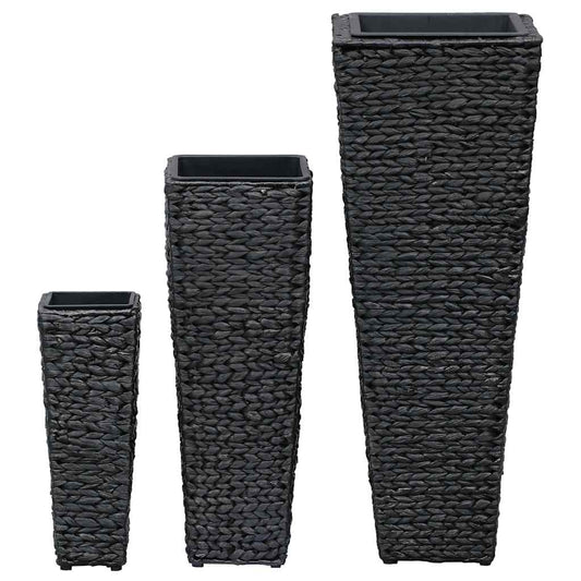 45570 vidaXL Raised Beds 3 pcs Water Hyacinth Black