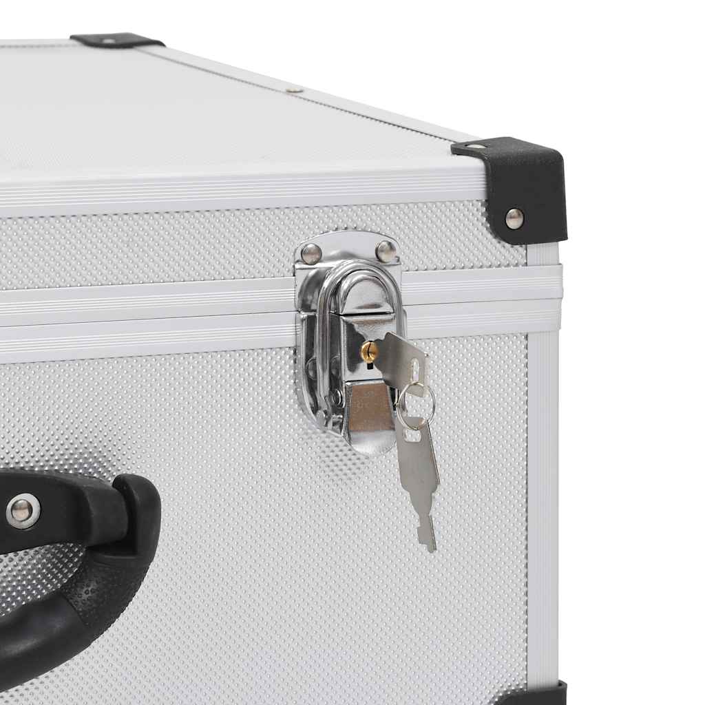 91856 vidaXL CD Case for 60 CDs Aluminium ABS Silver
