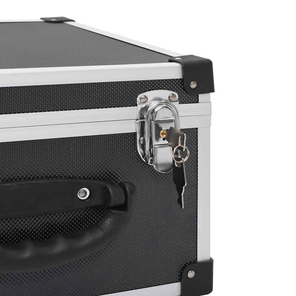 91859 vidaXL CD Case for 40 CDs Aluminium ABS Black