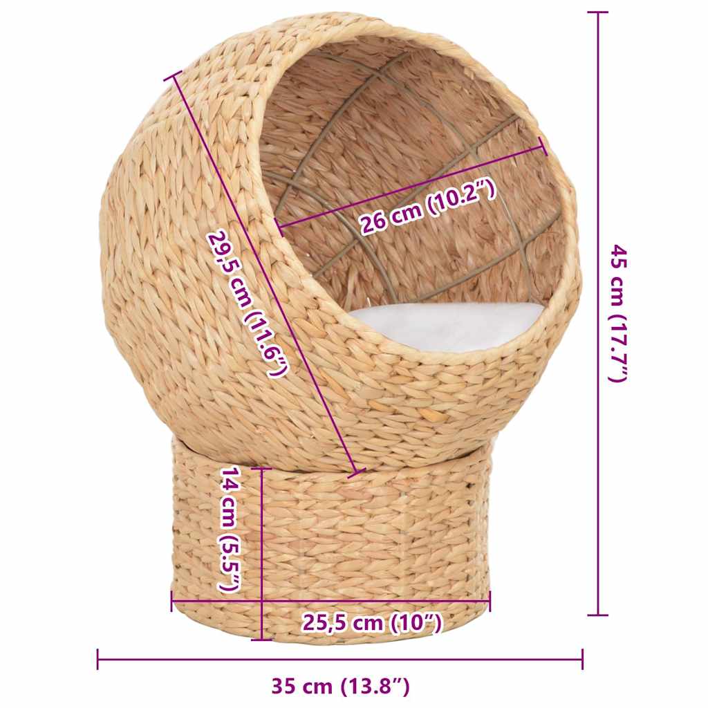 Cat Basket | Natural | Seagrass, Wood | Small | Removable Covers