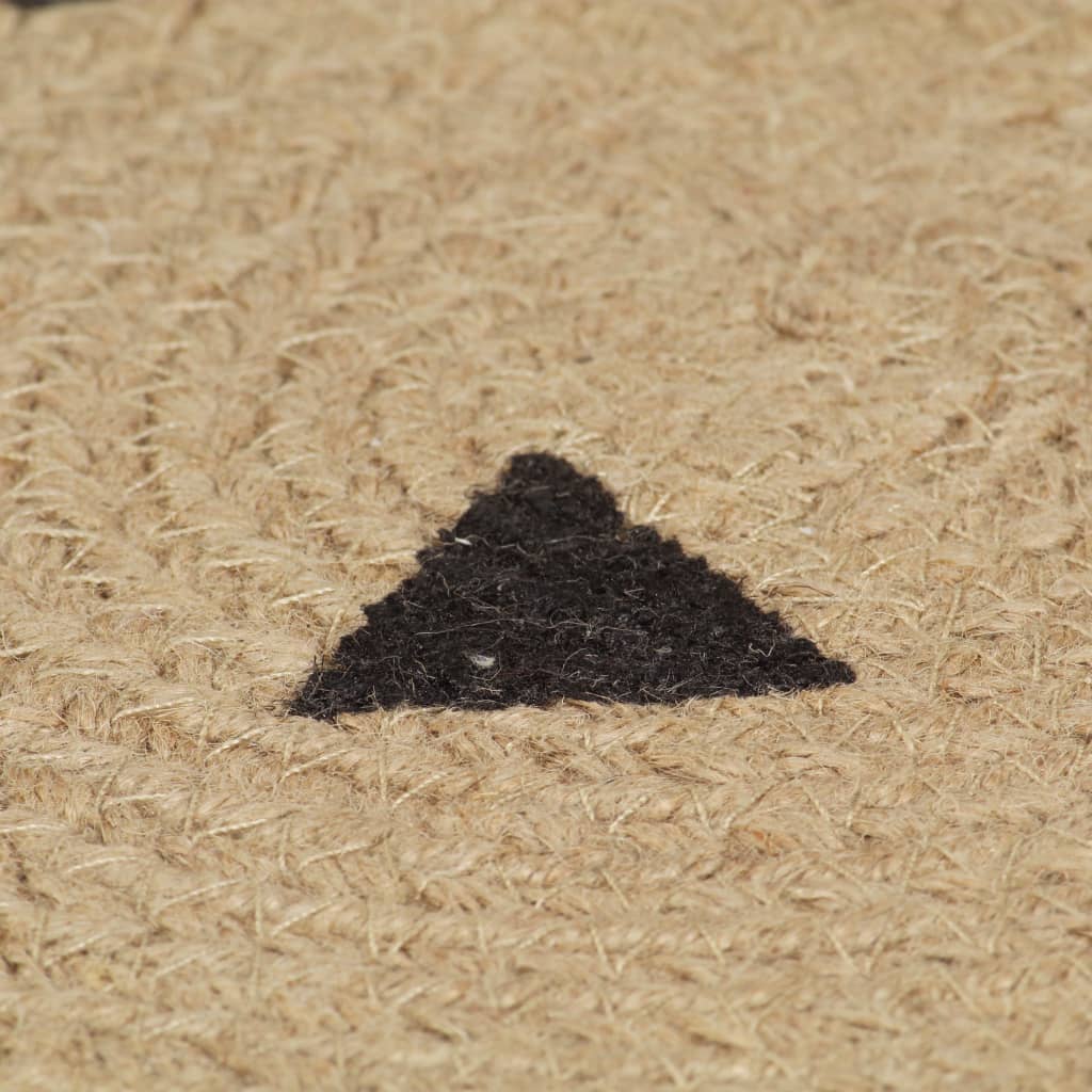 Handmade Rug Jute with Triangle Print 150 cm
