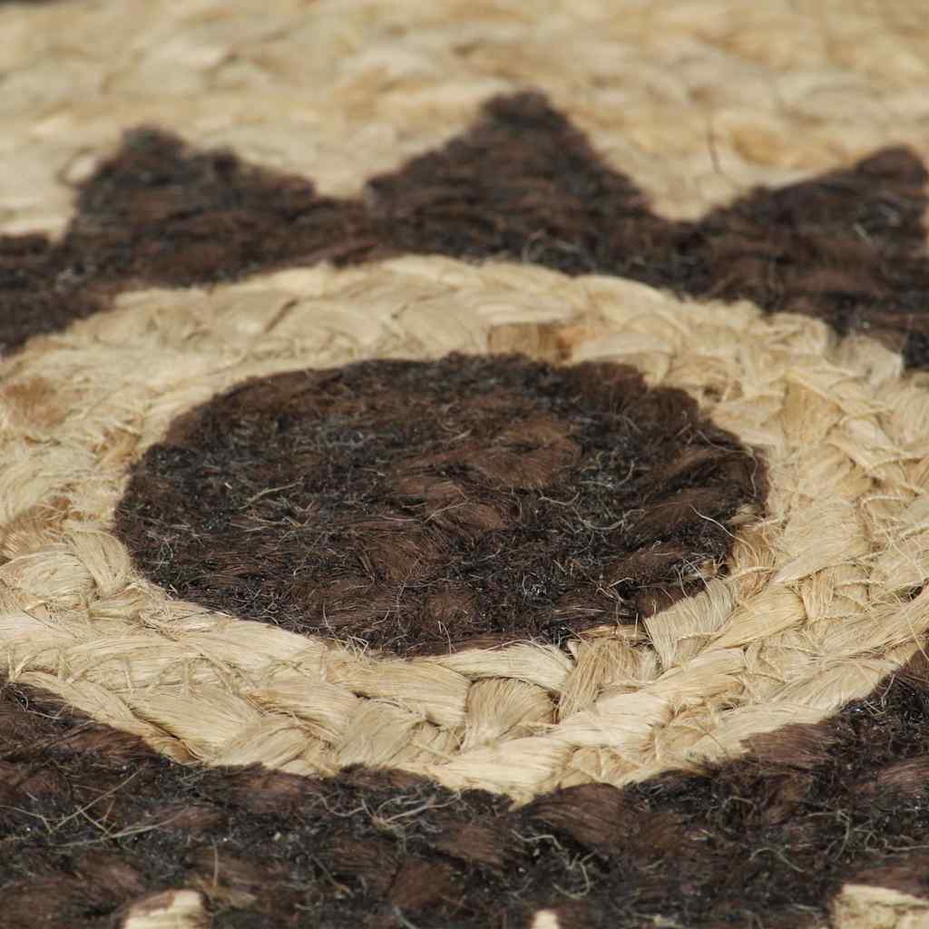 Area Rug | Natural and dark brown | Jute | 150 cm | Durable | Area Rug
