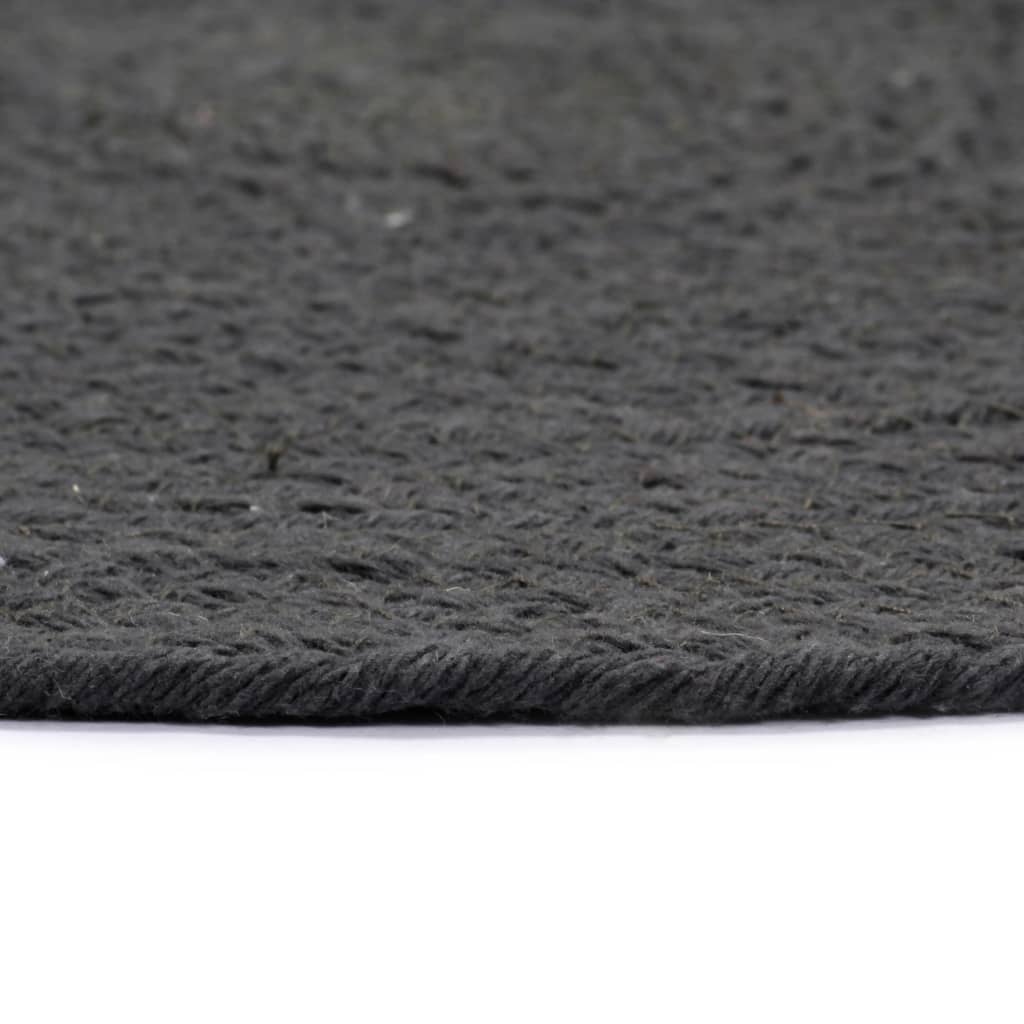 Placemat | Set of 6 | Dark grey | 100% Cotton | 38 cm diameter | Non-slip