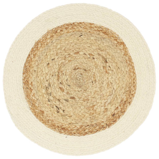 Placemats 6 pcs Plain Natural 38 cm Round Jute and Cotton