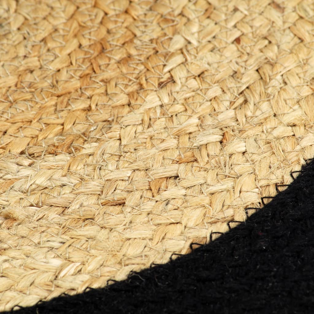 Placemat | Set of 4 | Natural and Black | Jute and Cotton