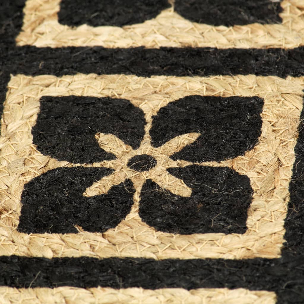 Placemat | Set of 4 | Black | Jute | Durable | Placemat | Round