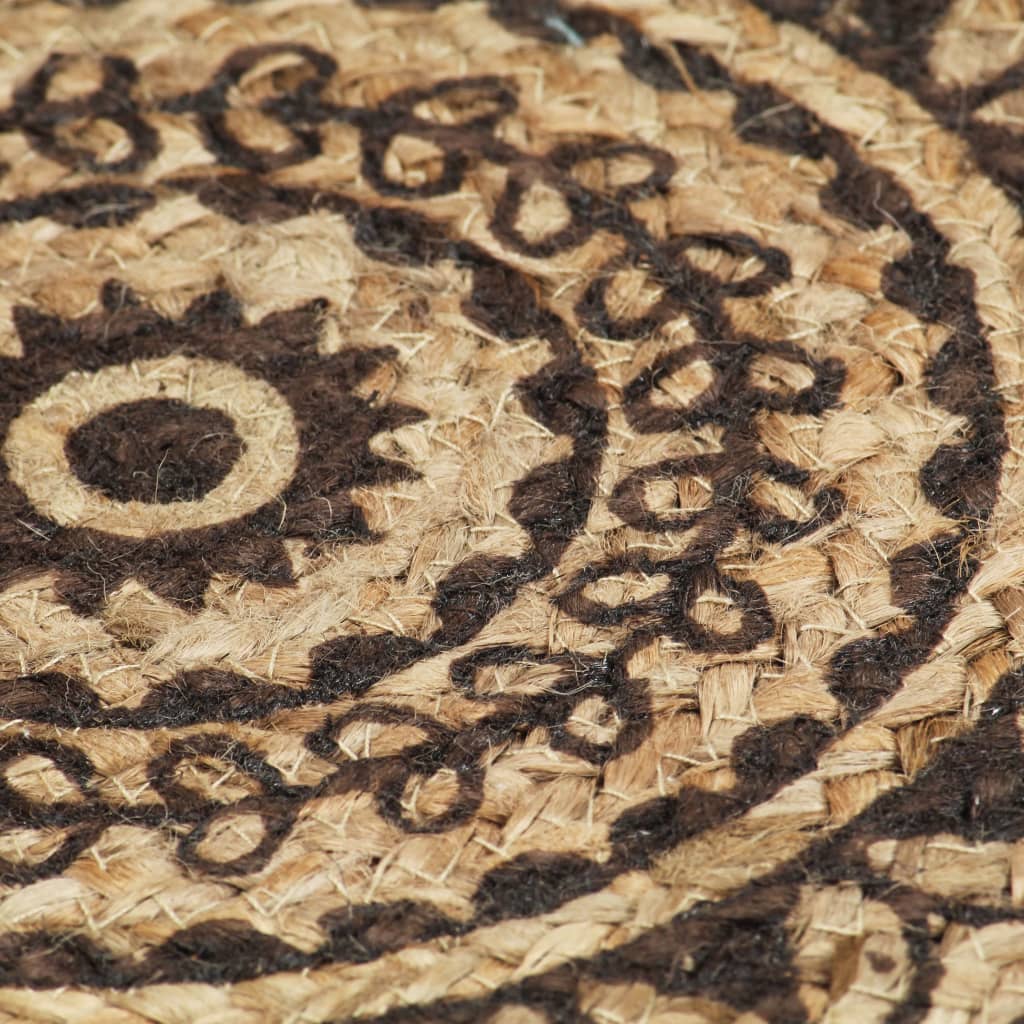 Placemat | Set of 6 | Dark Brown | Jute | 38 cm diameter | Non-slip