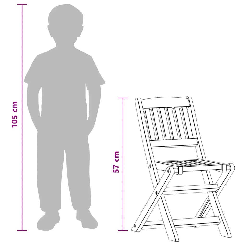 4 Piece Outdoor Dining Set for Children Solid Eucalyptus Wood
