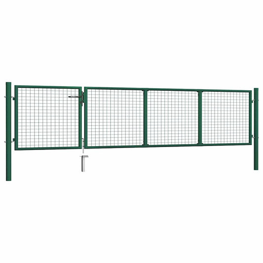 Garden Gate Steel 350x75 cm Green