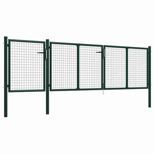 Garden Gate Steel 400x100 cm Green