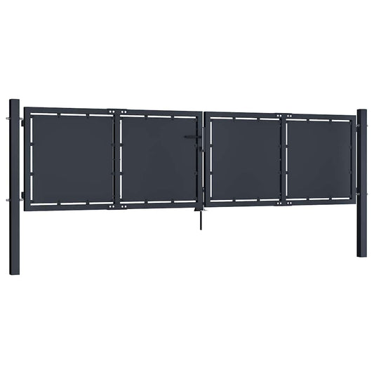 Garden Gate Steel 300x75 cm Anthracite