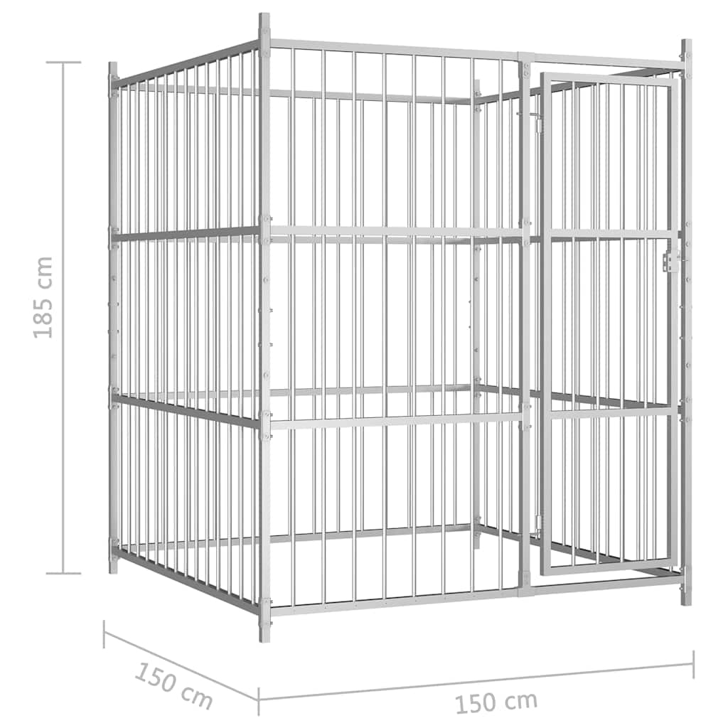 Outdoor Dog Kennel 150x150x185 cm