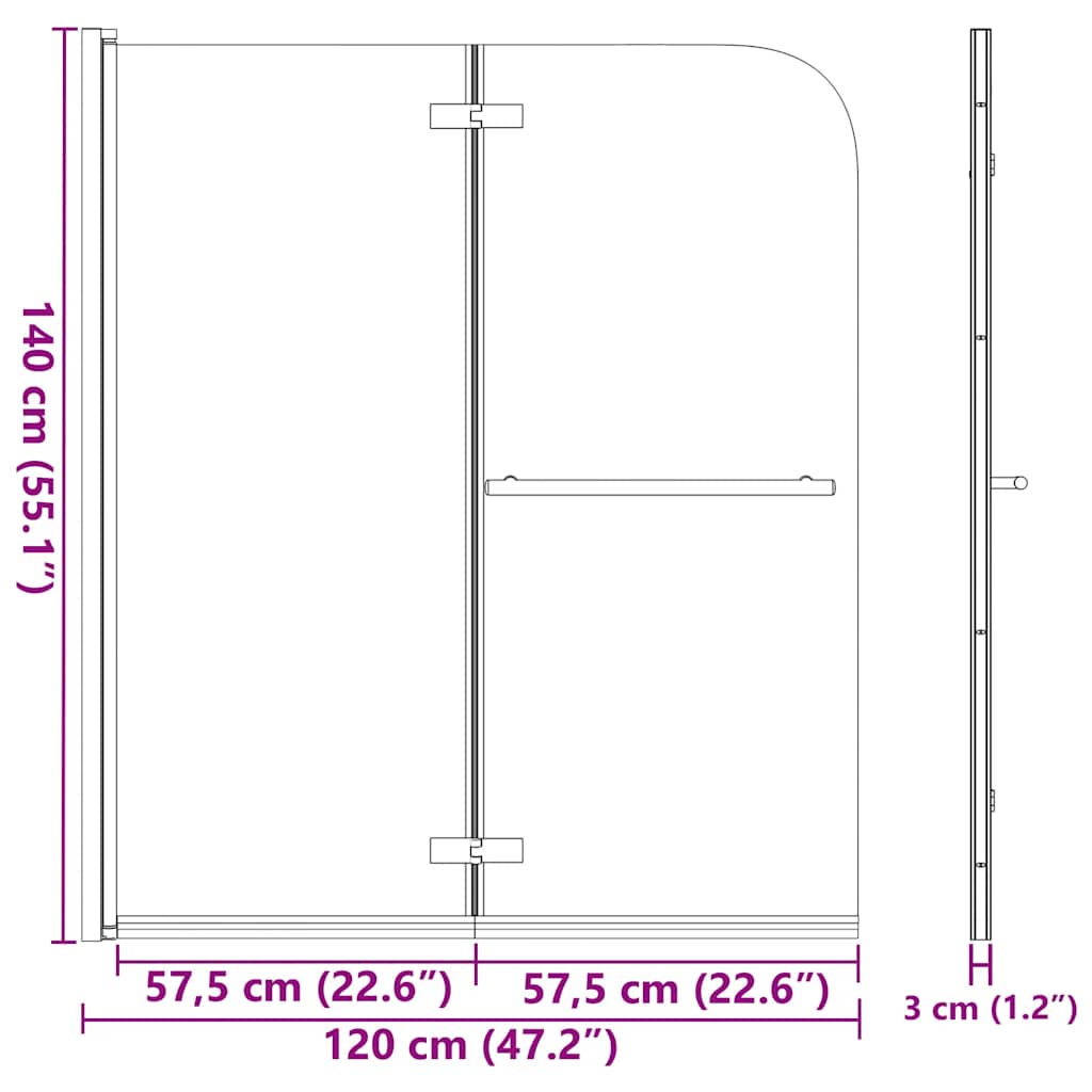 Shower enclosures Silver 120 x 140 cm