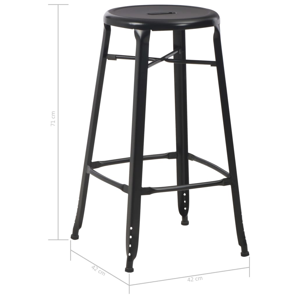 Bar Stool | Set of 2 | Black | Powder-coated steel | Standard | Durable