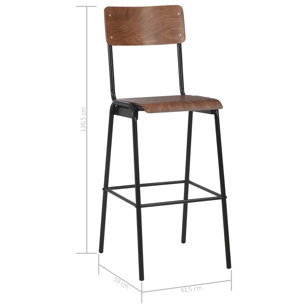 Bar Chair | Set of 2 | Black and brown