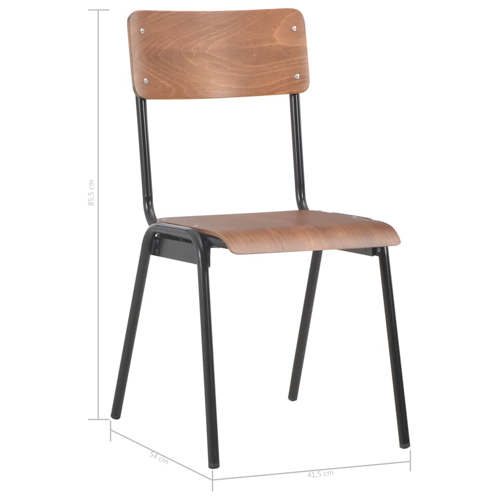 Dining Chair | Set of 4 | Brown and black