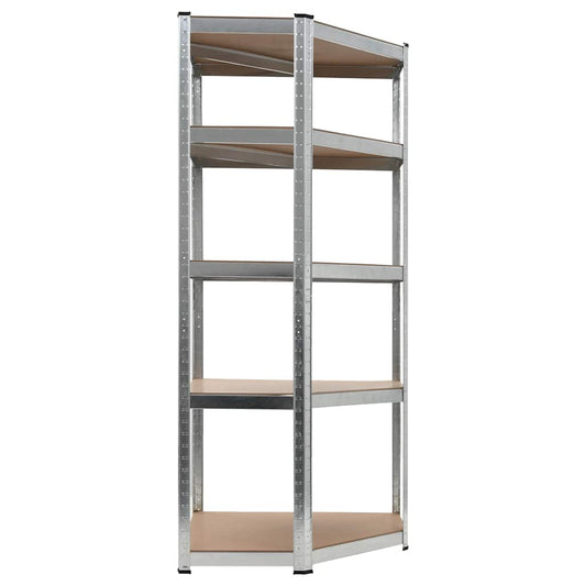 Storage Shelf Silver 75x75x180 cm Steel and MDF