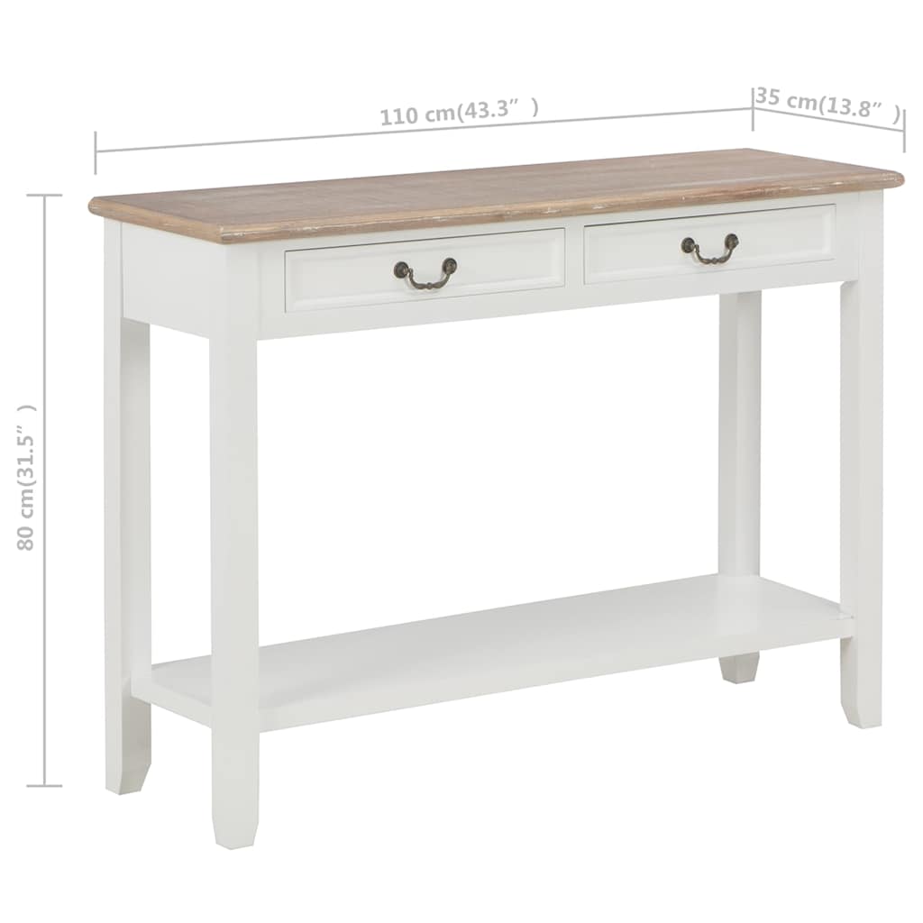 Console Table | White and natural wood colour