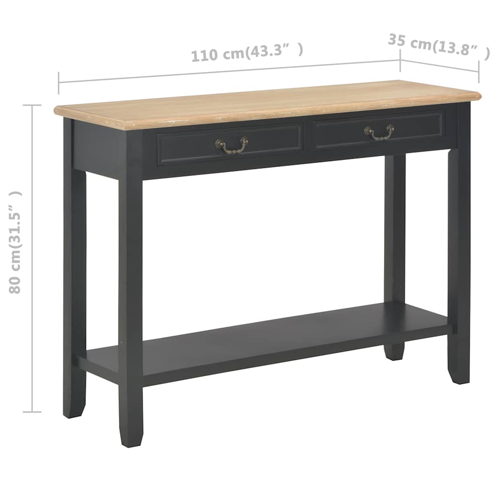 Console Table | Black and Natural Wood