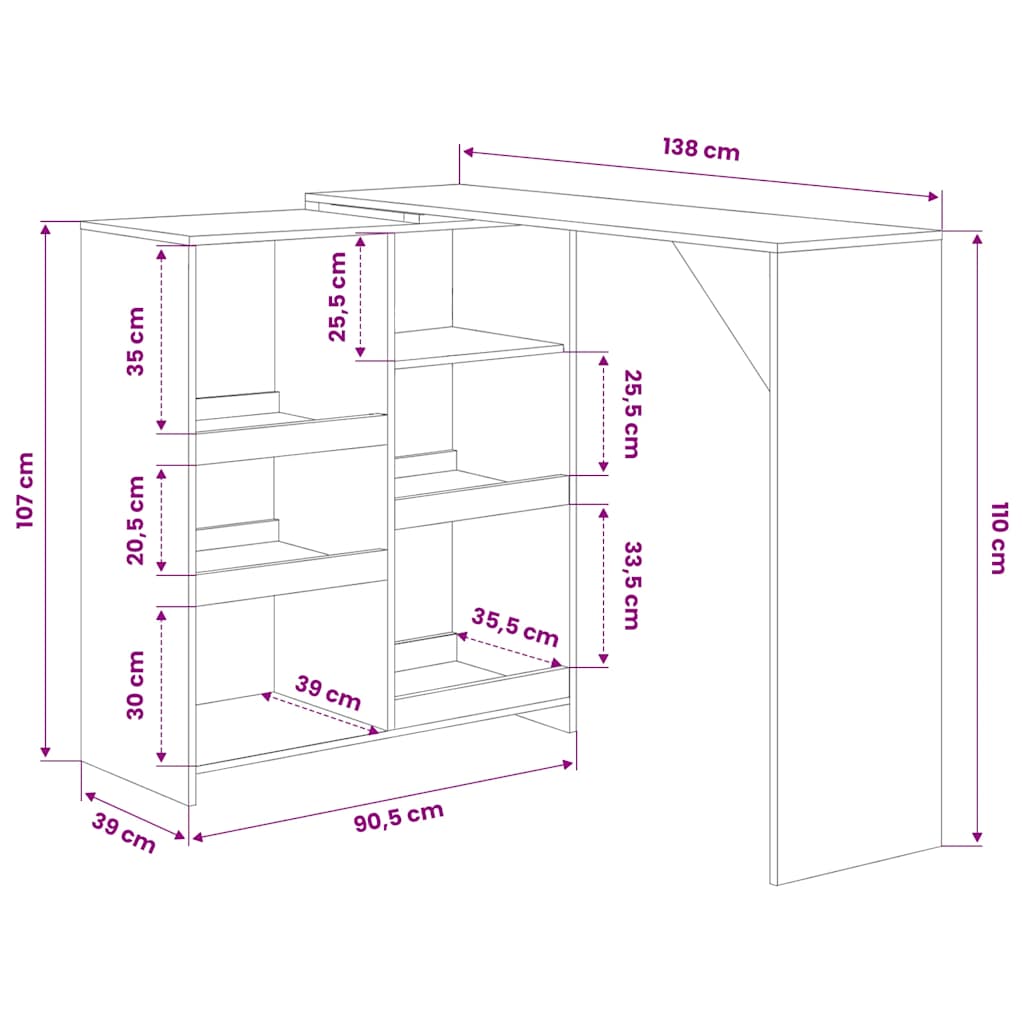 Bar Table | Black | Engineered wood | Standard | Bar Table | Rectangular