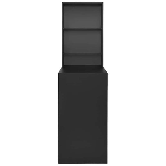 280228 vidaXL Bar Table with Cabinet Black 115x59x200 cm