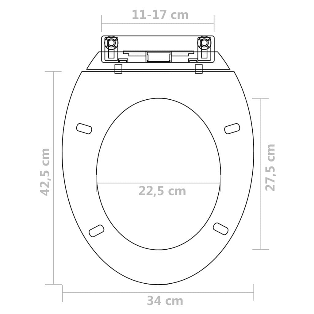 Toilet Seats with Soft Close Lids 2 pcs Plastic White