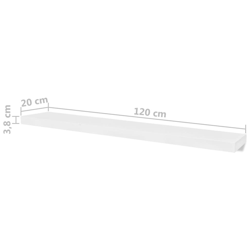 Wall Rack Set of 4 White MDF 47.2 in long Wall Mounted
