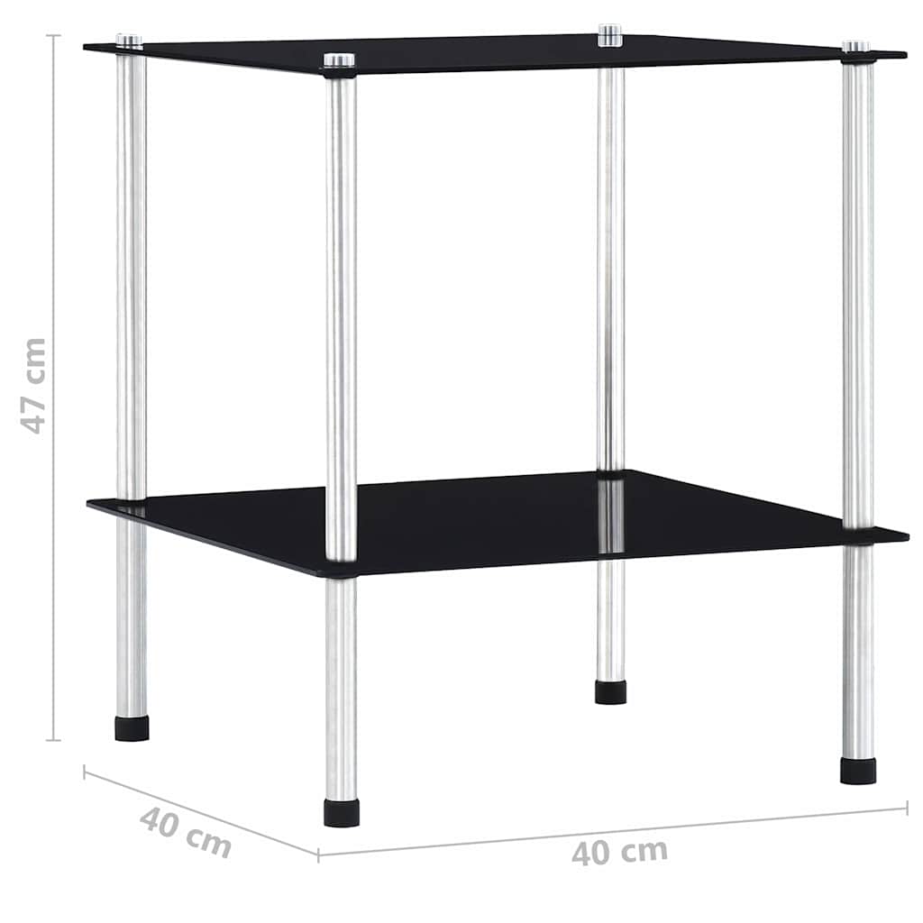 Shelf | Black | Tempered glass, stainless steel | Compact | Shelf