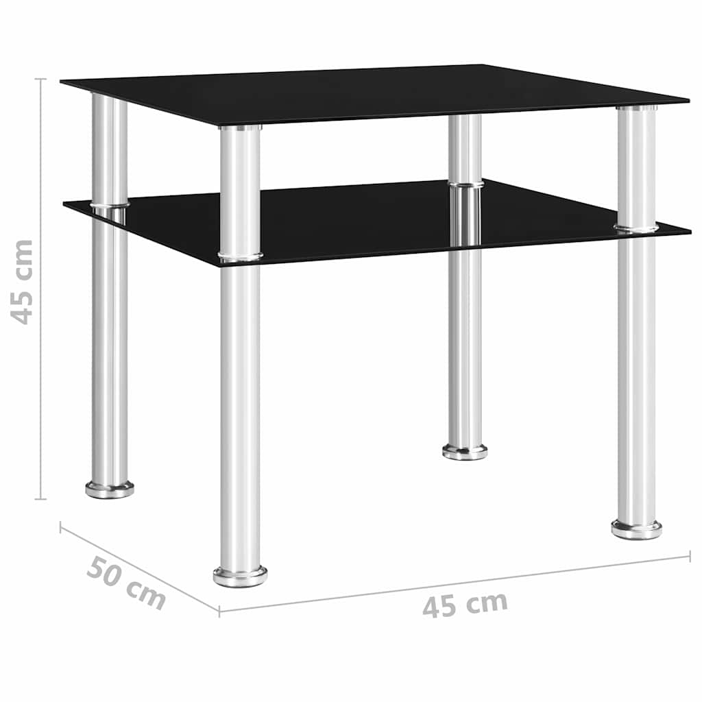 Side Table | Black | Tempered glass | Medium | Modern | Side Table