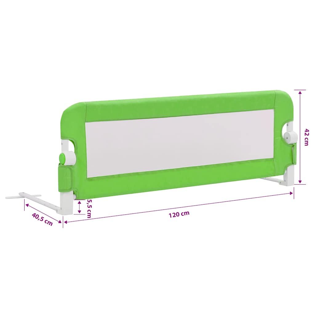 Toddler Safety Bed Rail Green 120x42 cm Polyester