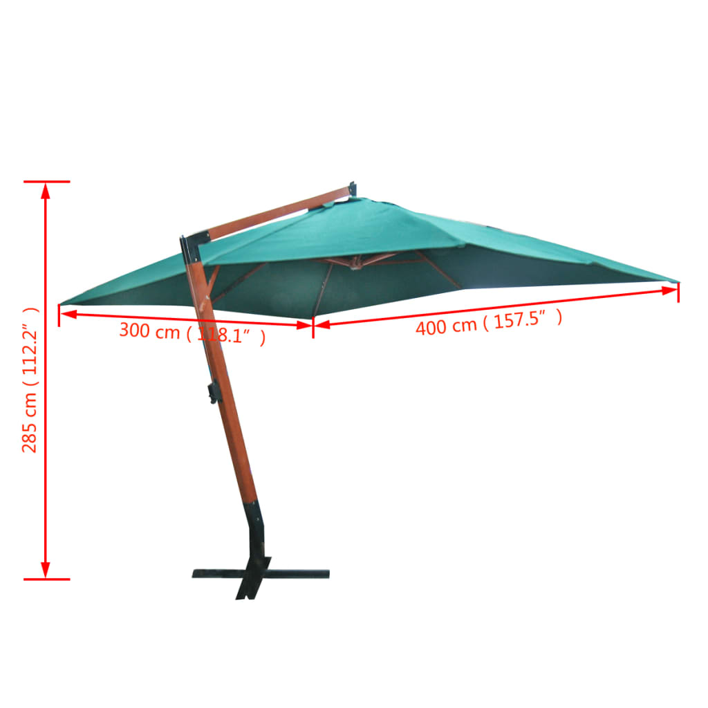 Floating Garden Parasol | Green | Polyester | Large | Height-Adjustable