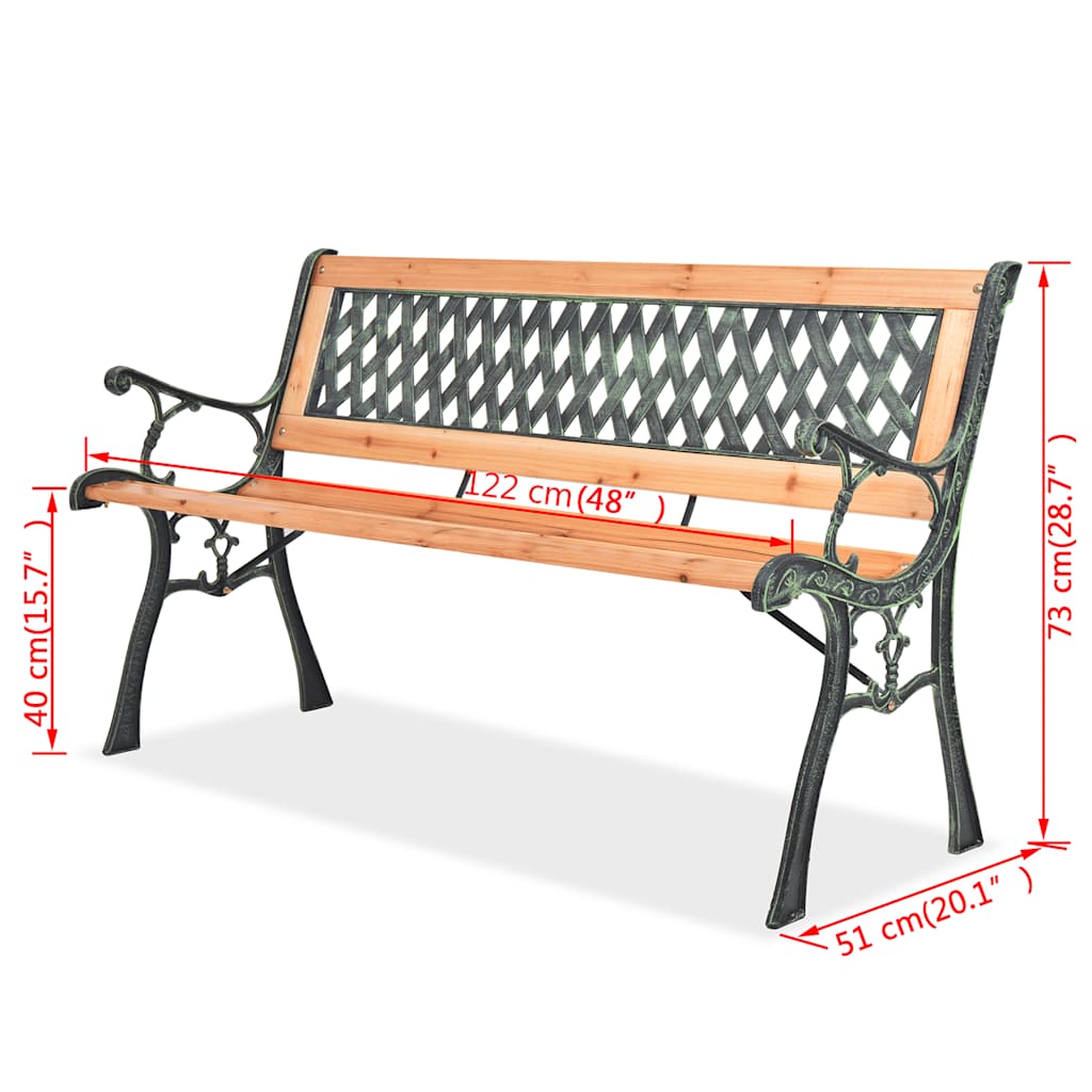 40262 vidaXL Garden Bench 122 cm Wood
