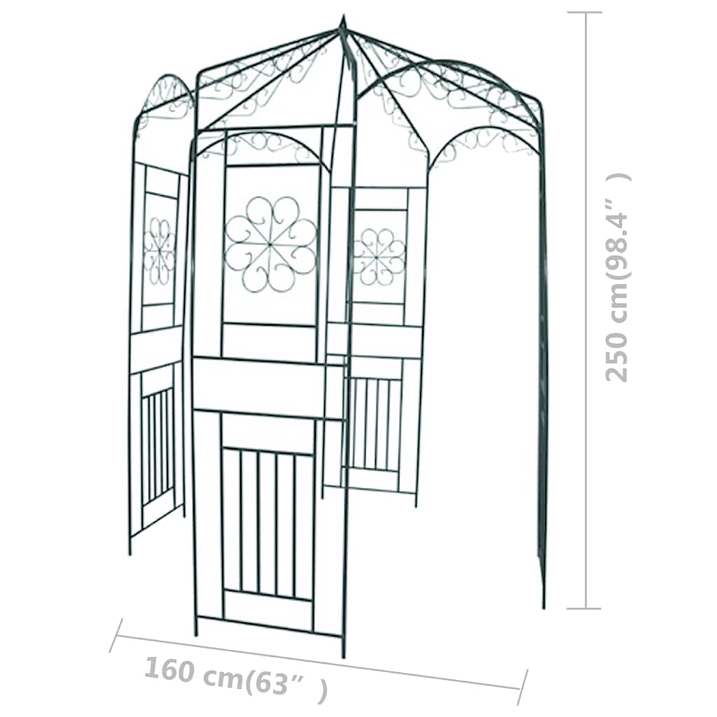 Garden Arch | Dark Green | Wrought Iron | Large | Durable | Garden Arch