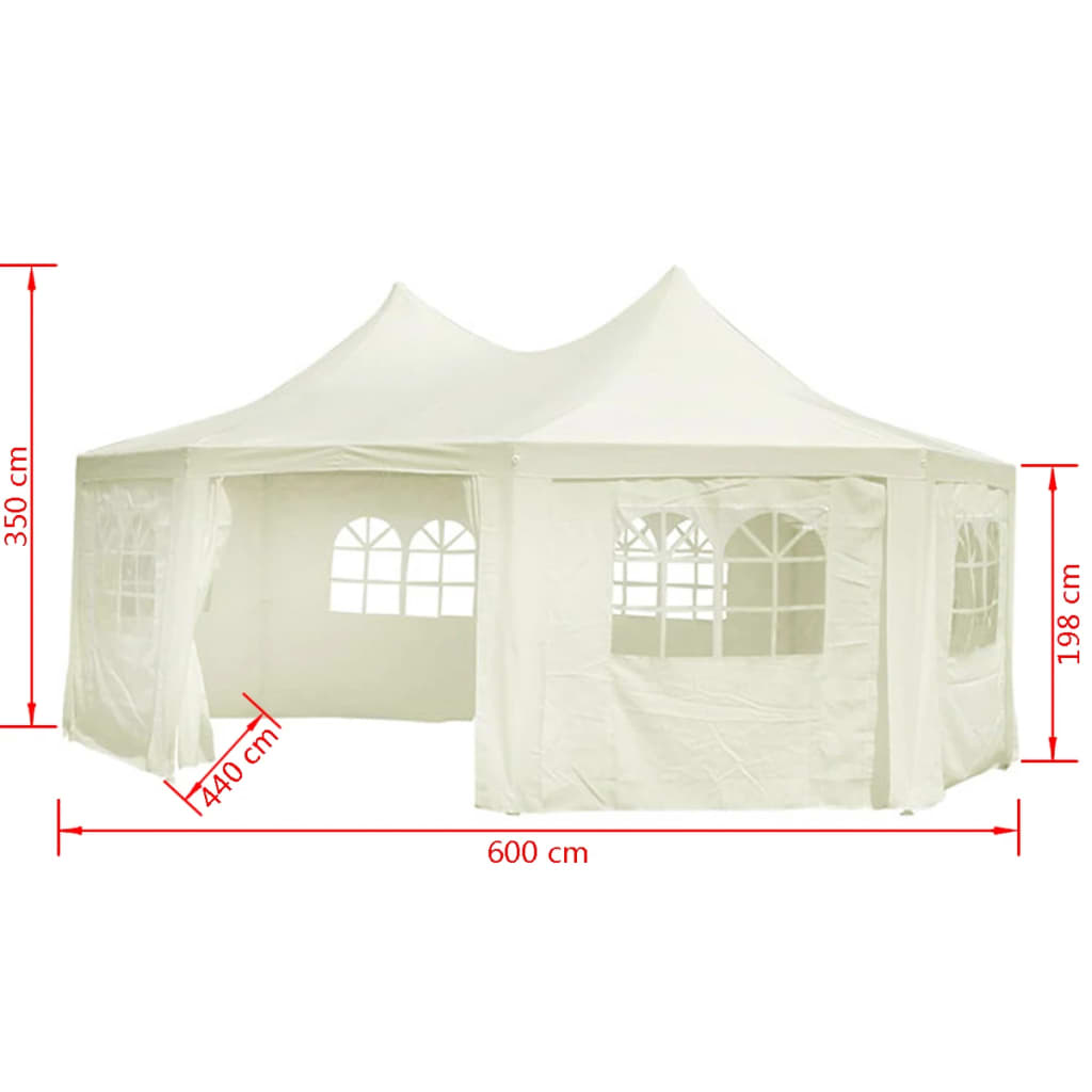 Octagonal Party Tent Cream 19.7'x14.4'x11.5'