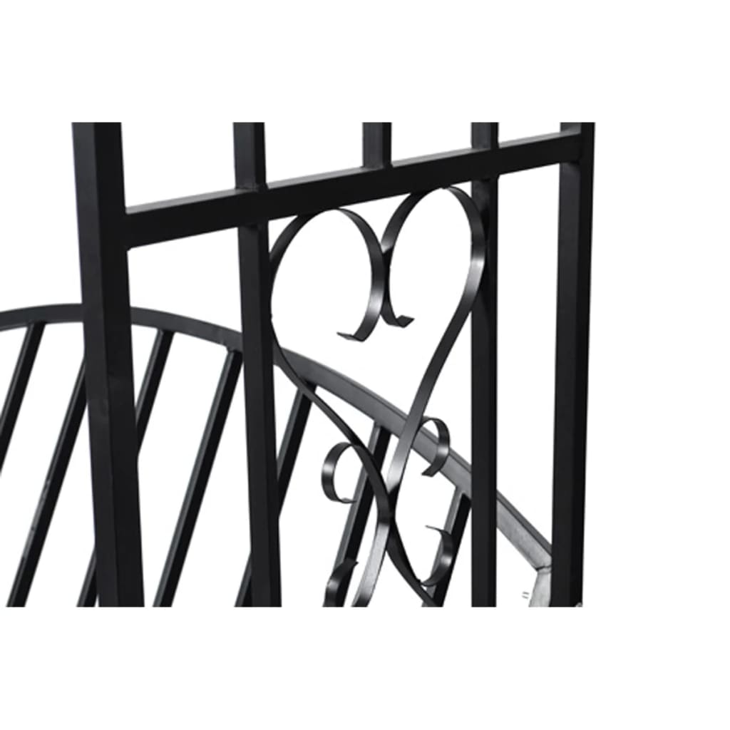 Rose Arch | Black | Powder-Coated Metal | Medium | Decorative Inlays