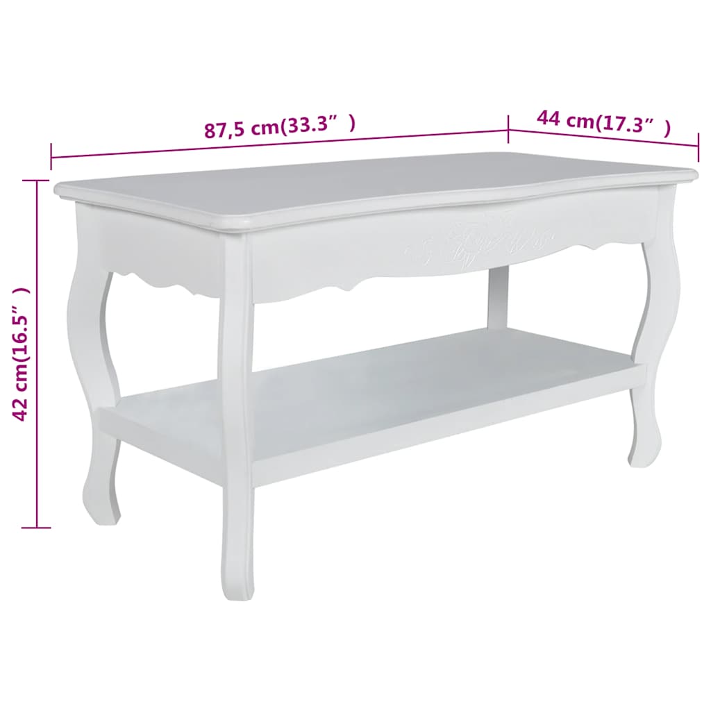 Coffee Table | White | Solid Pine Wood, MDF | Medium | Coffee Table