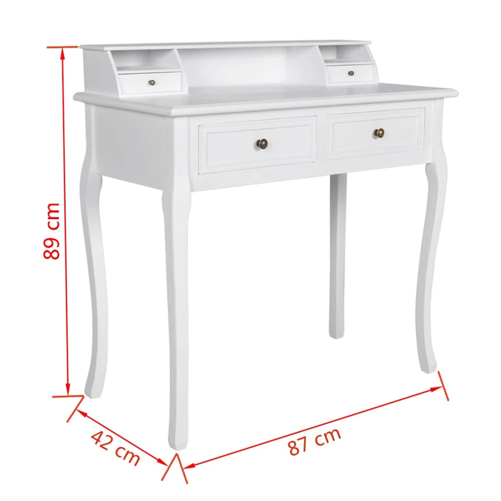 Dressing Table | White | MDF, Brushed Pine | Standard | Dressing Table