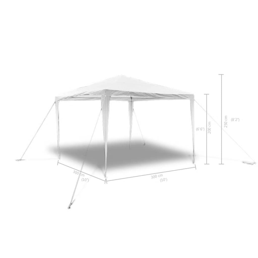 Gazebo | White | Polyethylene, Steel | 3 x 3 m | Lightweight | Gazebo