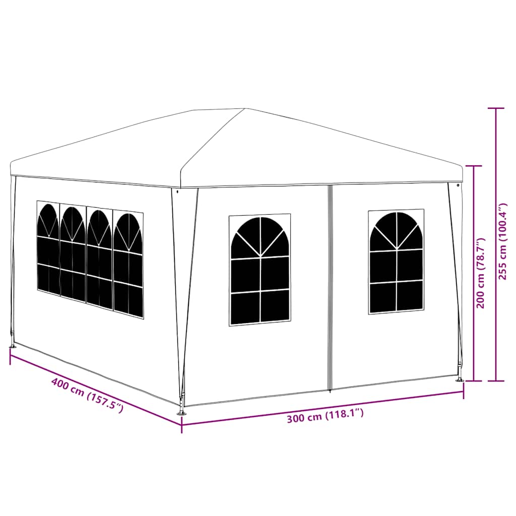 Party Tent | White | Polyethylene, Steel | Medium