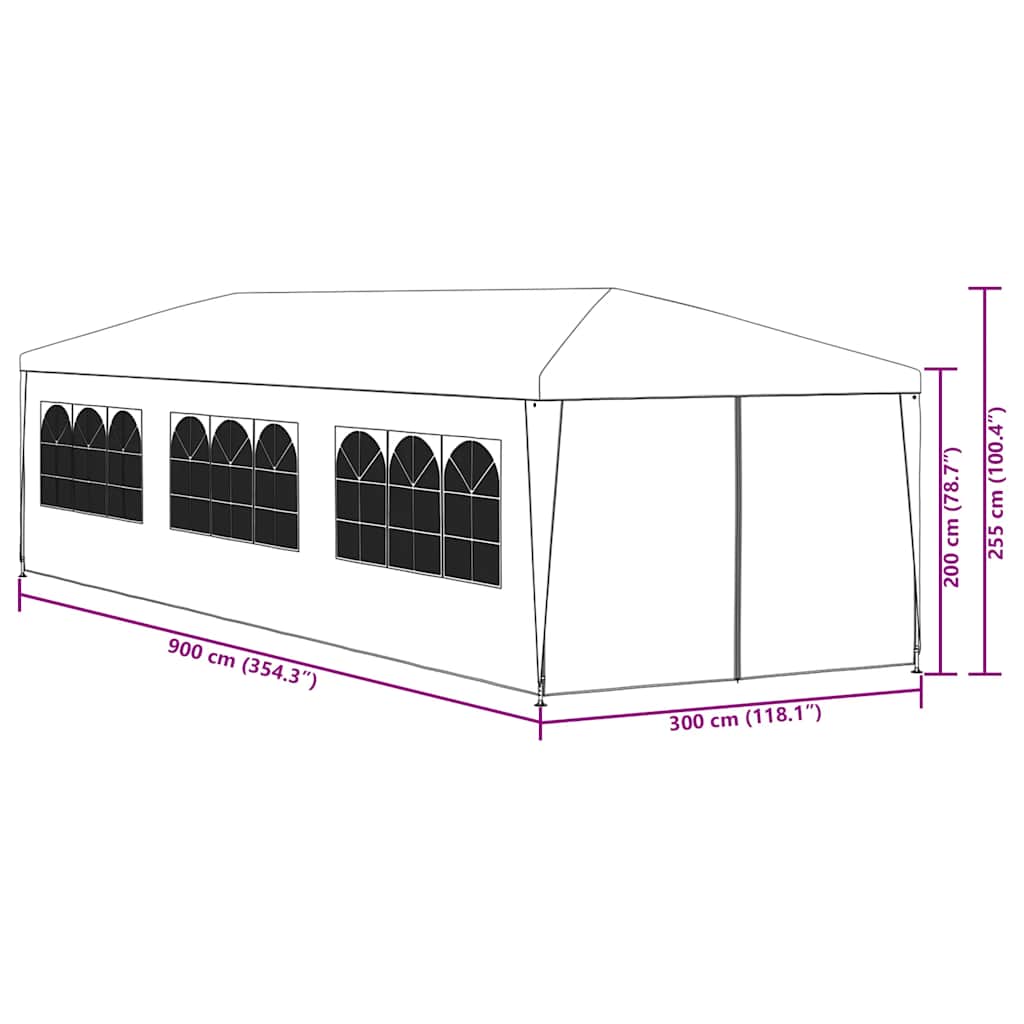 Party Tent 3x9 m Blue