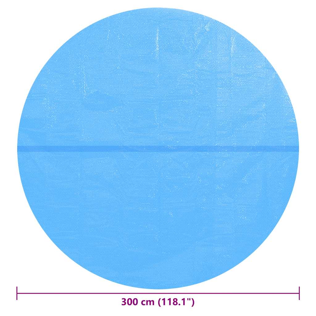 90344 vidaXL Floating Round PE Solar Pool Film 300 cm Blue