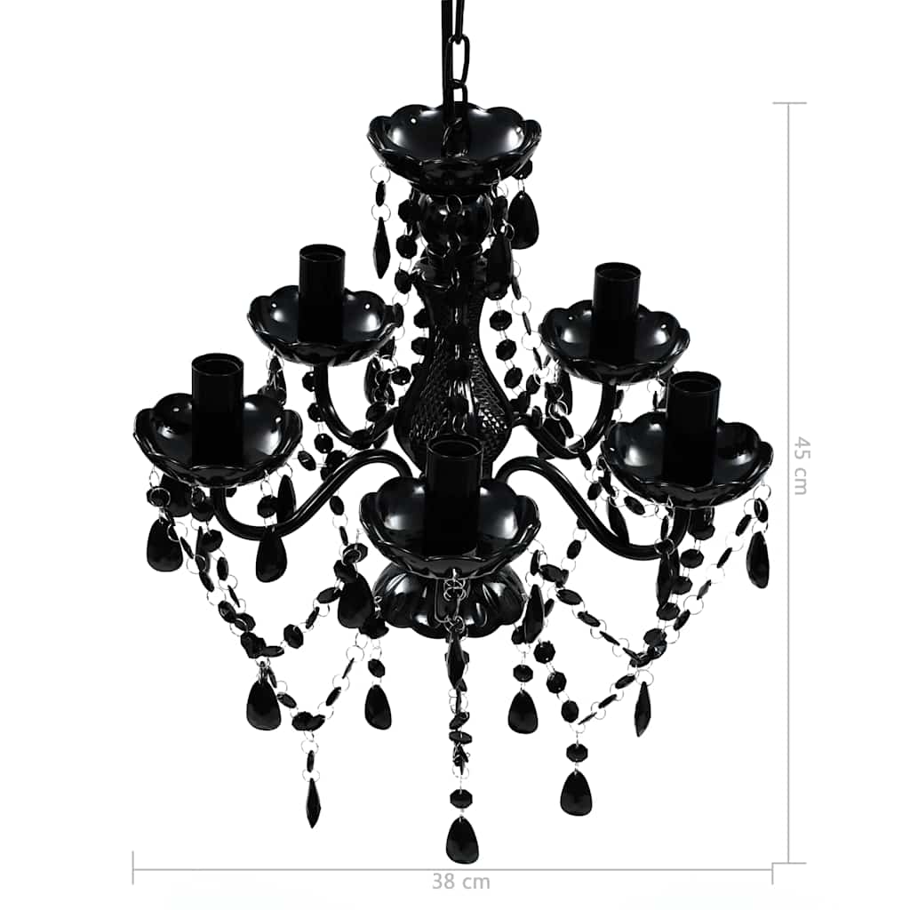 Artificial Crystal Glass Ceiling Light | Black