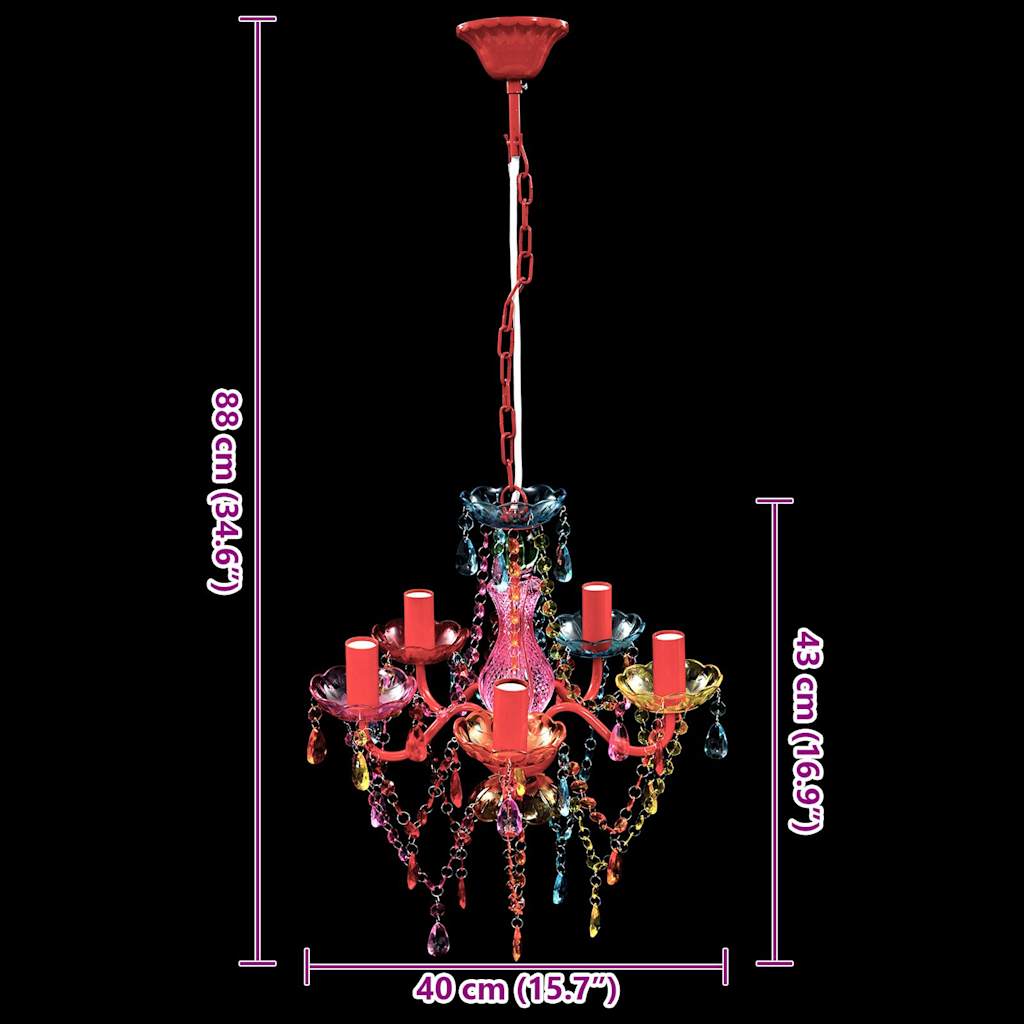 Artificial Crystal Glass Ceiling Light | Multicolour