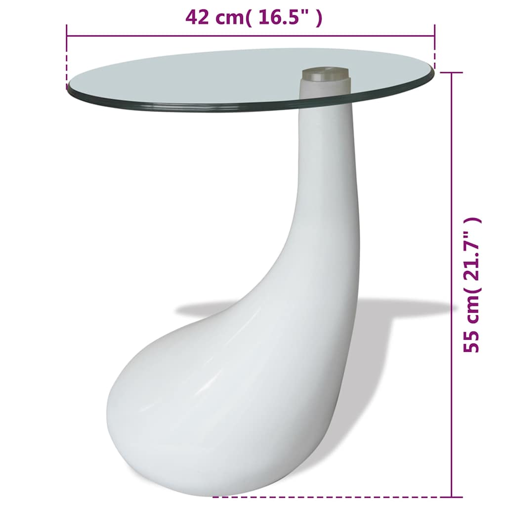 Coffee Table | High Gloss White | Fiberglass | Small | Gloss Finish